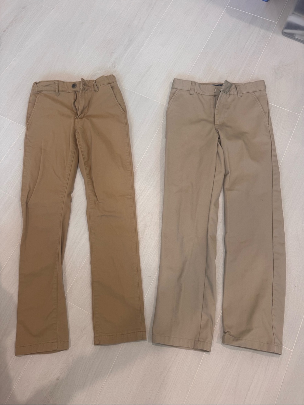 Boys Classic Straight Chino Pants in Brown and Tan